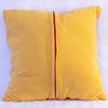 Cutieface pillow, 16", orange border, Schoolbus Yellow back